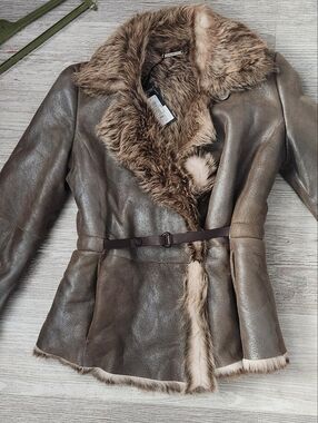 Giorgio Armani Brown Leather Jacket 100% Lamb